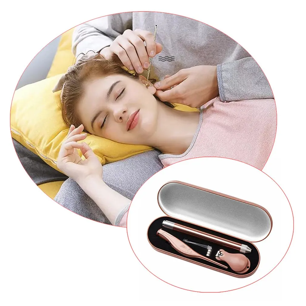 

Stainless Steel Double-Headed Spiral Ear Spoons Earmuffs Ear Pick Ear Picking Tool Ear Spoon Set