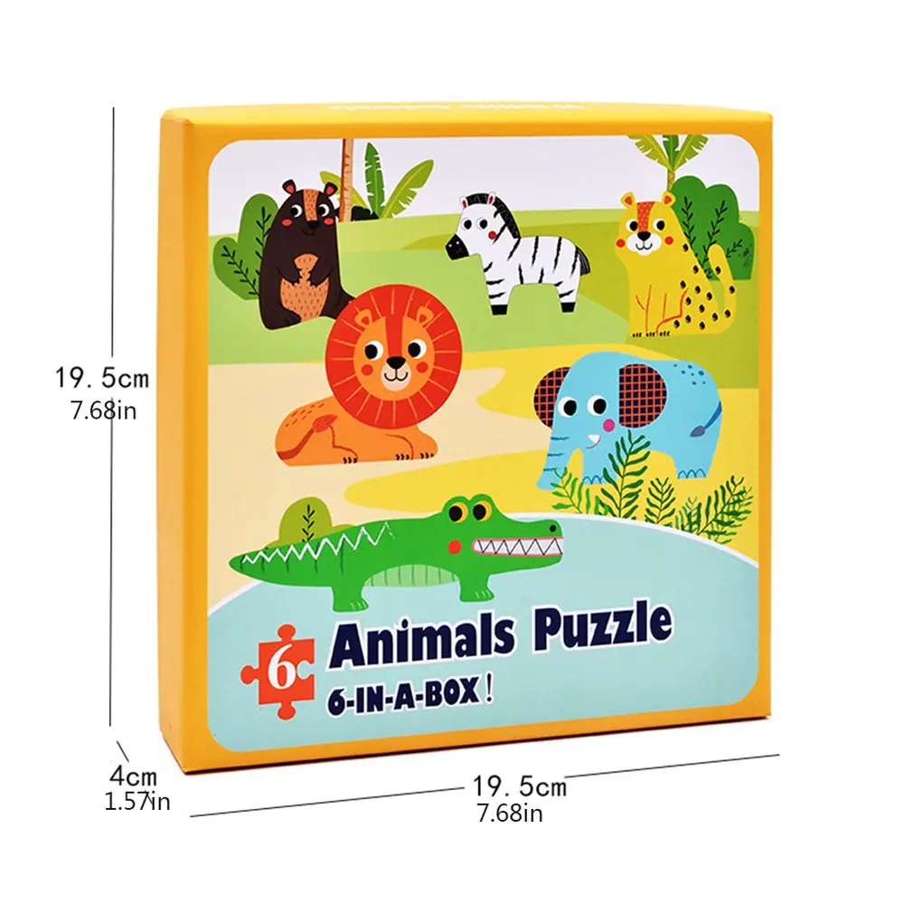 

Wooden Puzzle Kids Toy Baby Wooden Jigsaw Puzzles Cartoon Dinosaur Animal Early Educational Toys for Children