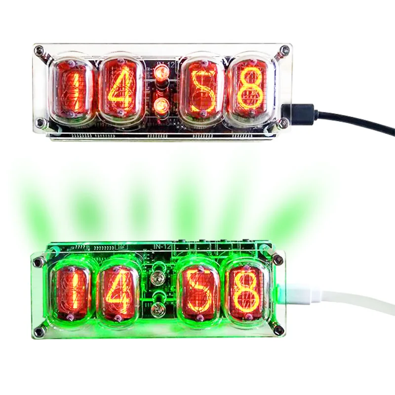 Электронный набор сделай сам светящаяся трубка IN 12 Nixie Clock RGB с акриловым чехлом и трубками Набор для