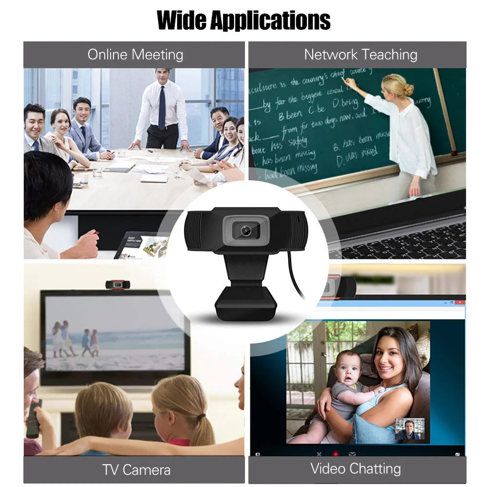 

1080P HD Webcam USB Laptop Computer Camera Clip-on PC Web Camera Built-in Microphone for Live Streaming Video USB Web Camera