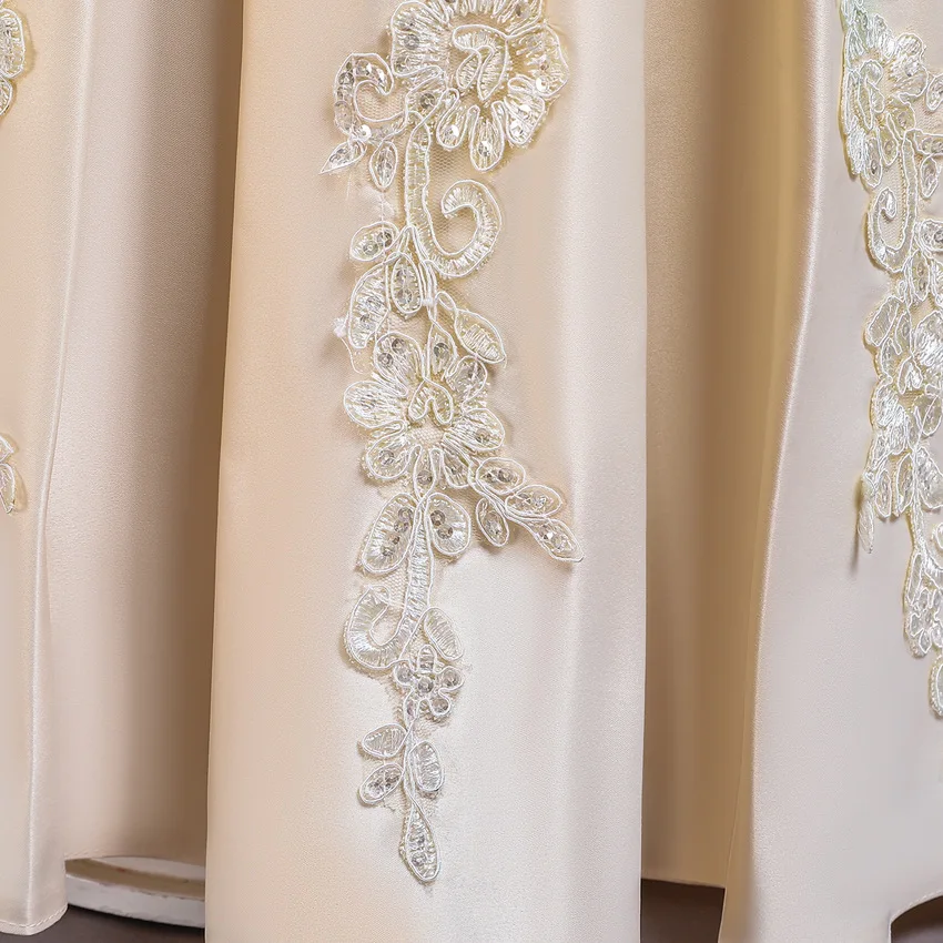 

High quality Satin Beaded baby princess dress for girl birthday party ball gown Girls clothes First communion Kids costume 4-14y