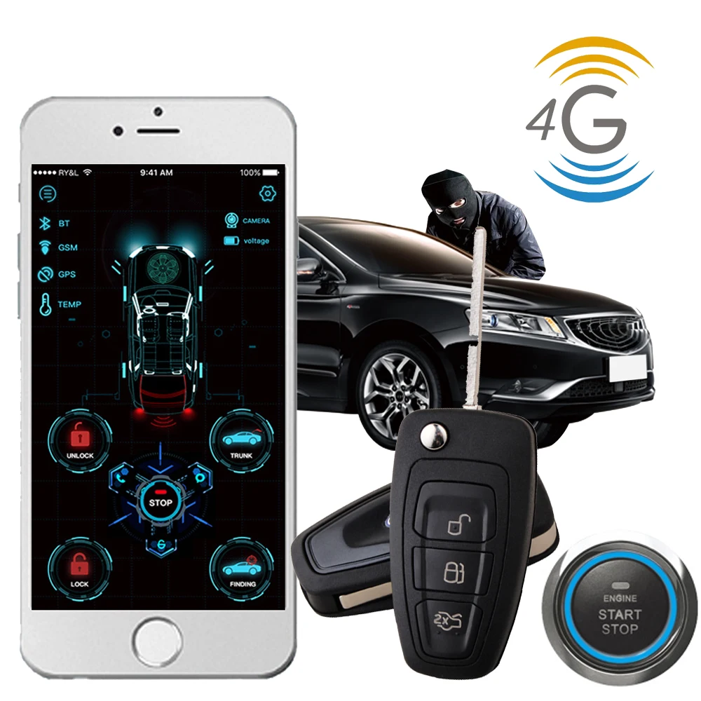 Cardot 4g gps gsm Pke дистанционный пульт дистанционного управления стартер стартовый двигатель Автосигнализация
