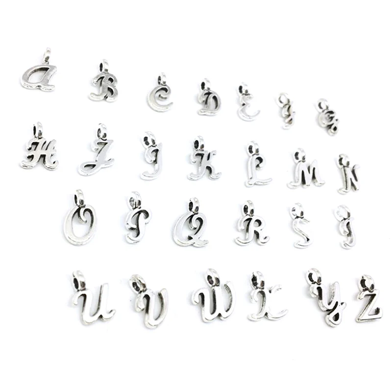 

26Pcs 26 English Alphabet Letters Charms Pendants DIY Handmade Jewelry Craft Necklace Bracelet Jewelry Making