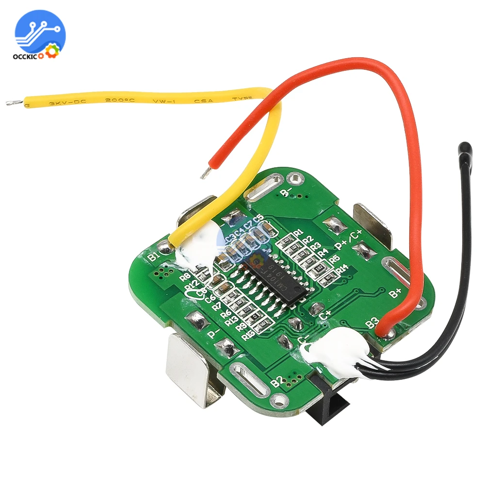 BMS 4S 18650 Защитная плата для зарядки литиевой батареи 14 8 в двойная МОП трубка