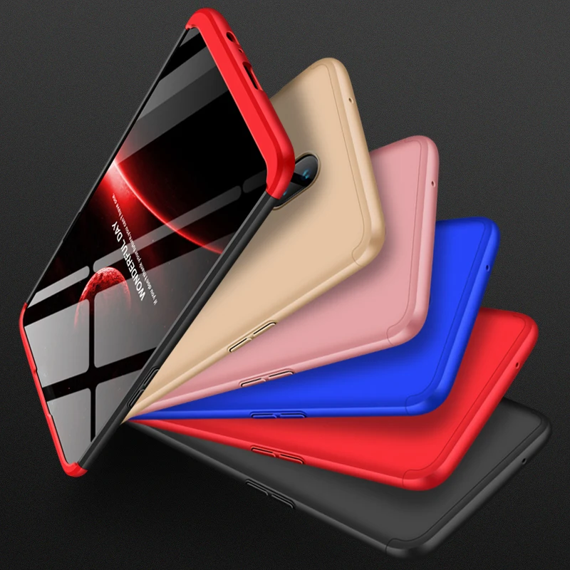 

Oneplus 6T A6010 A6013 Case 360 Degree Full Protected Matte Hard Cover Case for One Plus 6T Oneplus6T Phone Bags with Glass Film