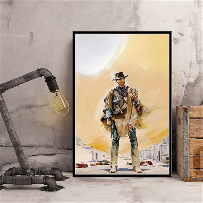 Клин Иствуд пригоршню долларов фильм рисунок на холсте Плакаты и принты