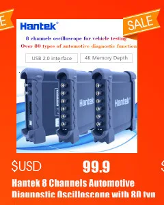 Hantek USB Виртуальный осциллограф 2 CH 20 МГц 48MSa/s цифровой осциллограф для ПК 6022BE 6022BL+ 16 Каналы логический анализатор 50/80/100/200 МГц