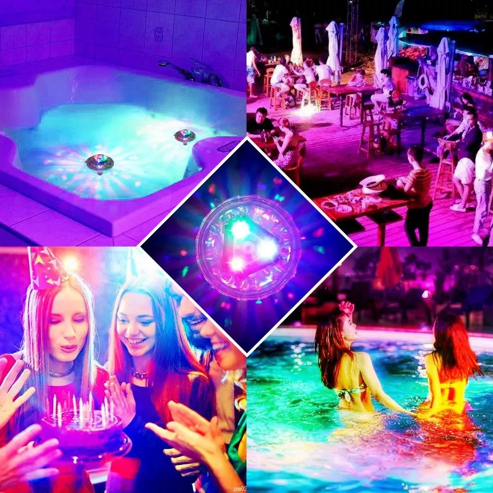 

Floating Underwater Light RGB Submersible LED Disco party Light Glow Show Swimming Pool Hot Tub Spa Lamp Baby Bath Light