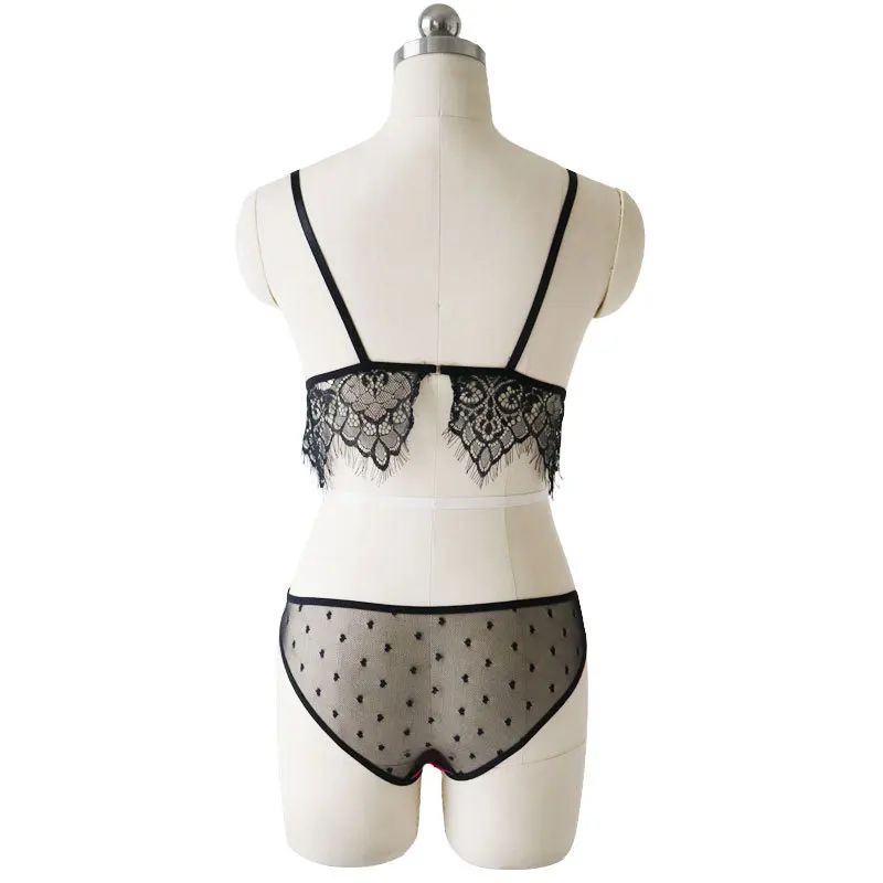 

2020 Sexy Women Lace Velvet Bras Panties Set Sleep Sexy Nightwear Bustier Crop Top Sexy Baby Underwear Set