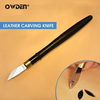 owden leather carving skiving knife diy hobby knife artwork ebony handle sharp cutting tool leather tool leather working tool