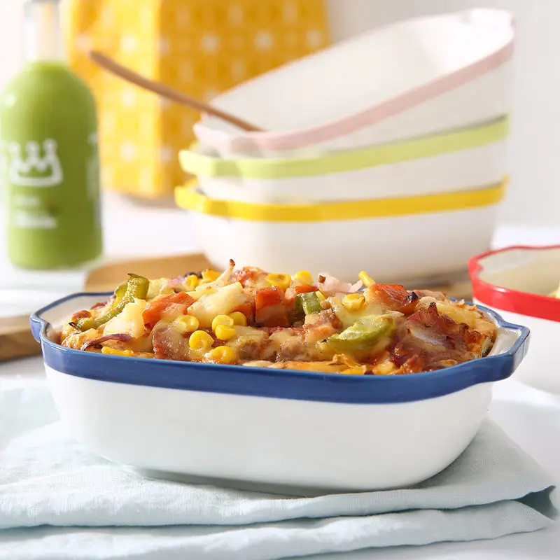 Сковорода для выпечки керамическая прямоугольная форма приготовления риса сыра