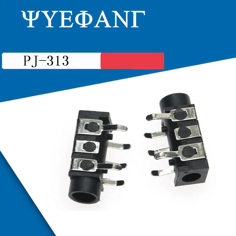 10 шт. PJ 313 PJ313 DIP 6Pin 3 5 мм Женский аудио разъем стерео черный для