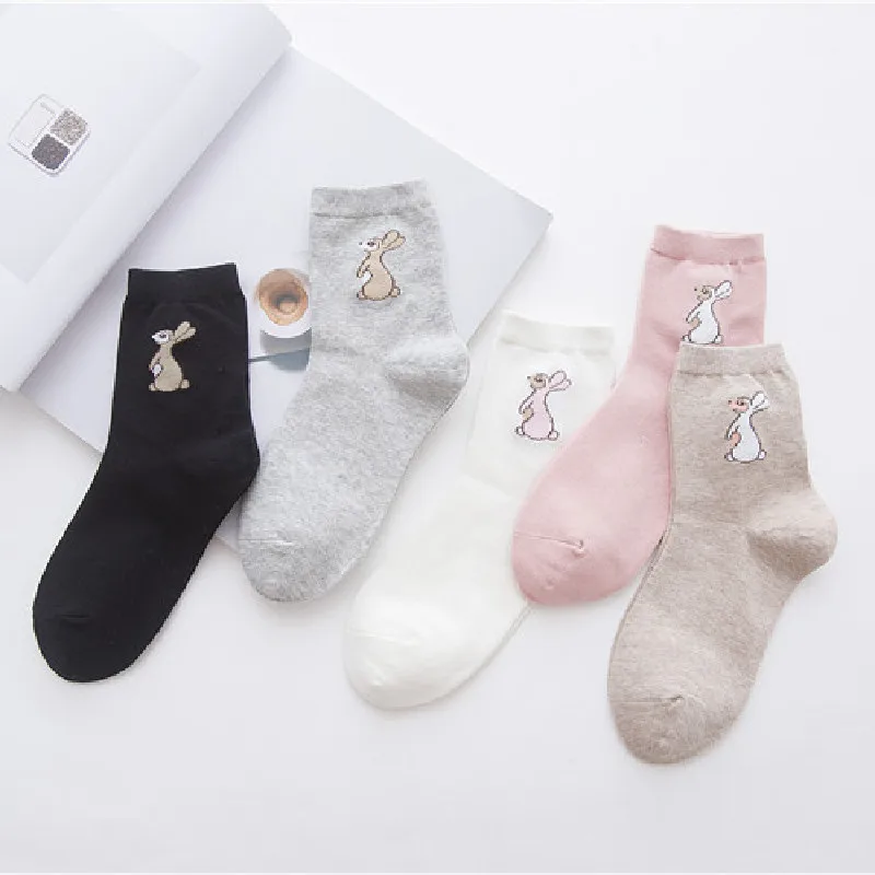 Сезон осень зима Корейские милые махровые носки для малышей с рисунками зайчика