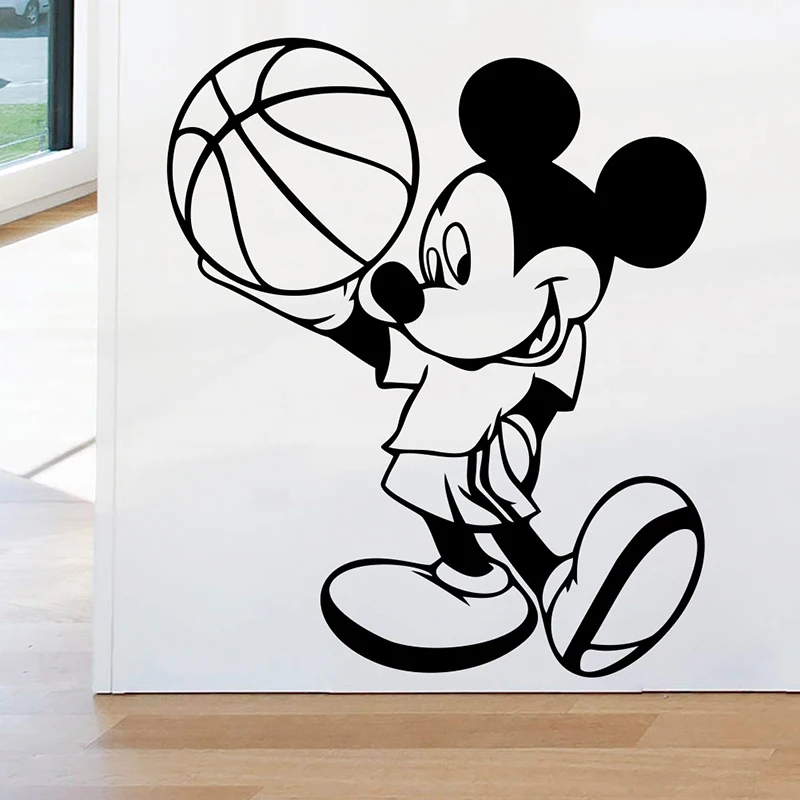 Disney Mickey Mouse Play баскетбол виниловая настенная наклейка для детской комнаты