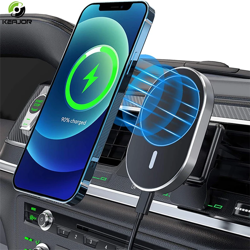 15W Qi Magnetic Wireless Car Charger Air Vent Mount For iPhone 12 Pro Max/Mini Fast Charging Phone Holder 12/13 | Мобильные телефоны