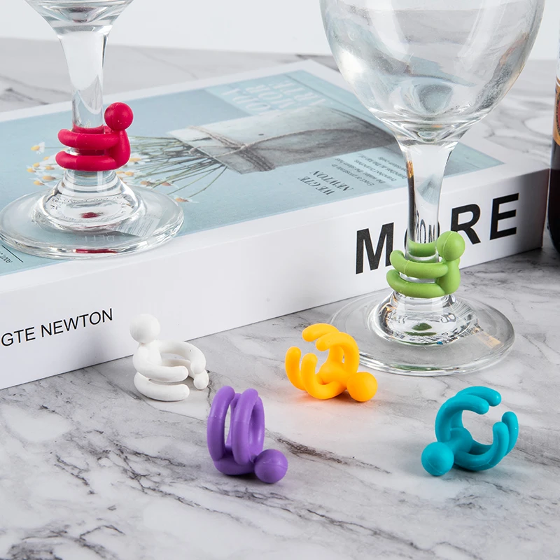 

Wine Cup Silicone Marker Bars Prevent Confuse Rubber Wine Glasses Label Prevent Confuse 100% Brand New