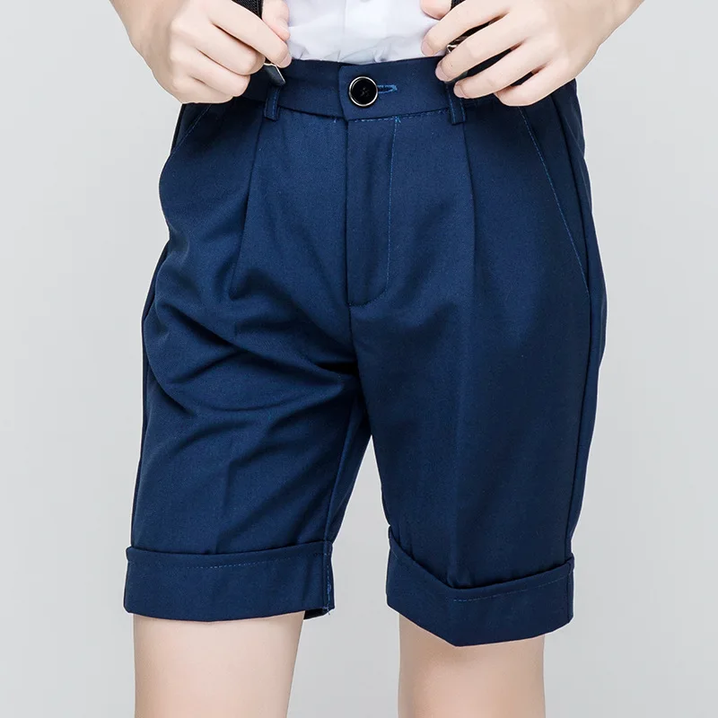 Повседневные Летние штаны для мальчиков темно-синие хлопковые брюки 2021 одежда 3 4