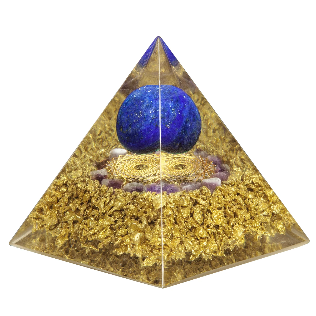 TUMBEELLUWA Natural Crystal Stones Pyramid Amethyst Lapis Lazuli Healing Reiki Energy For Meditation Room Decor Home Decoration
