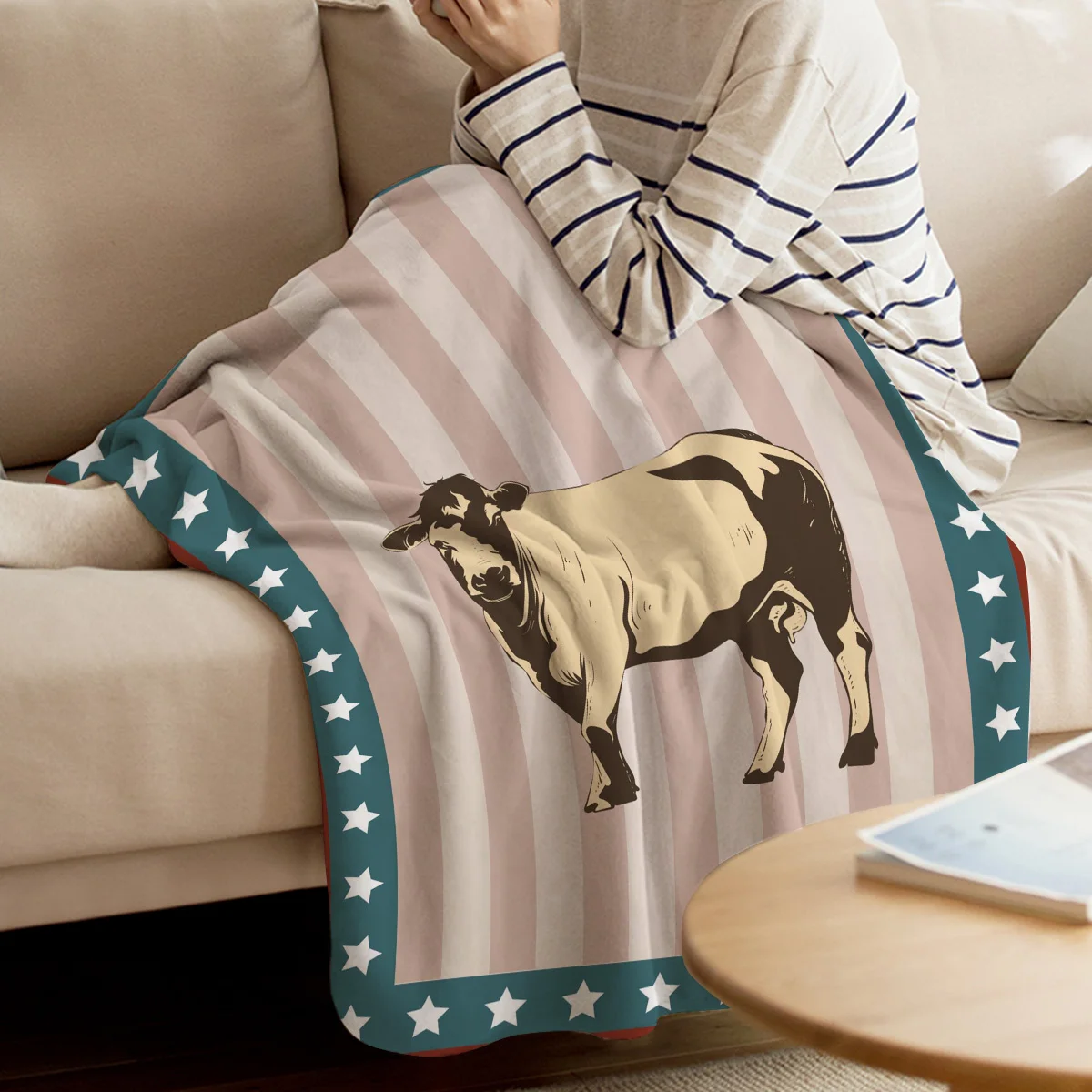 День Независимости звезды полосы фермы животных пледы одеяло флис