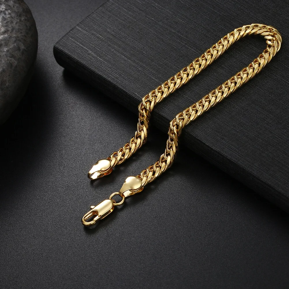 

925 Sterling Silver 6MM Full Sideways Snake Chain Bracelet For Woman Men Gold Fashion Jewelry Wedding Gift