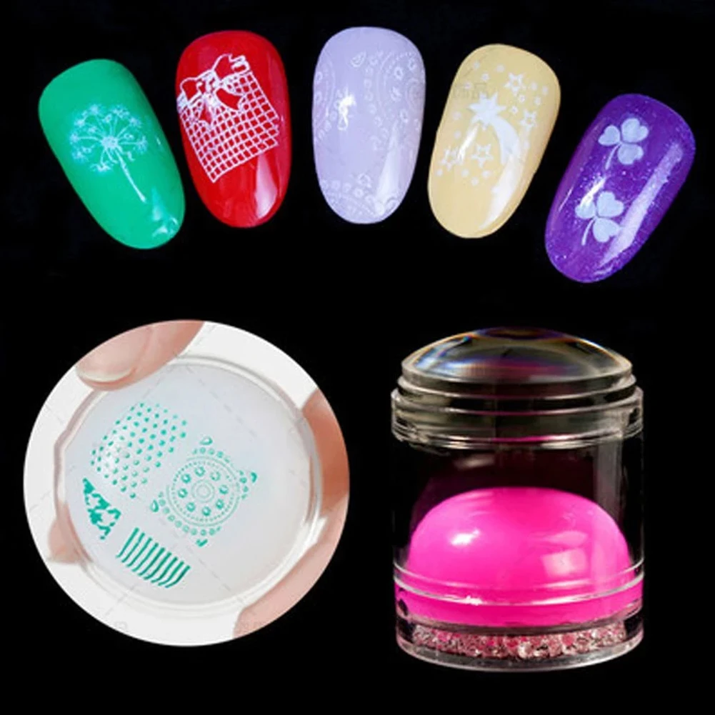 

Nail supplies manicure transparent silicone seal full transparent print head 3.8cm with cover DIY printing tools nail supplies