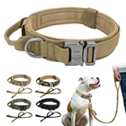 Военный Тактический ошейник для собак, немецкий ошейник среднего размера для ходьбы, тренировочный двойной ошейник для собак с контрольной ручкой