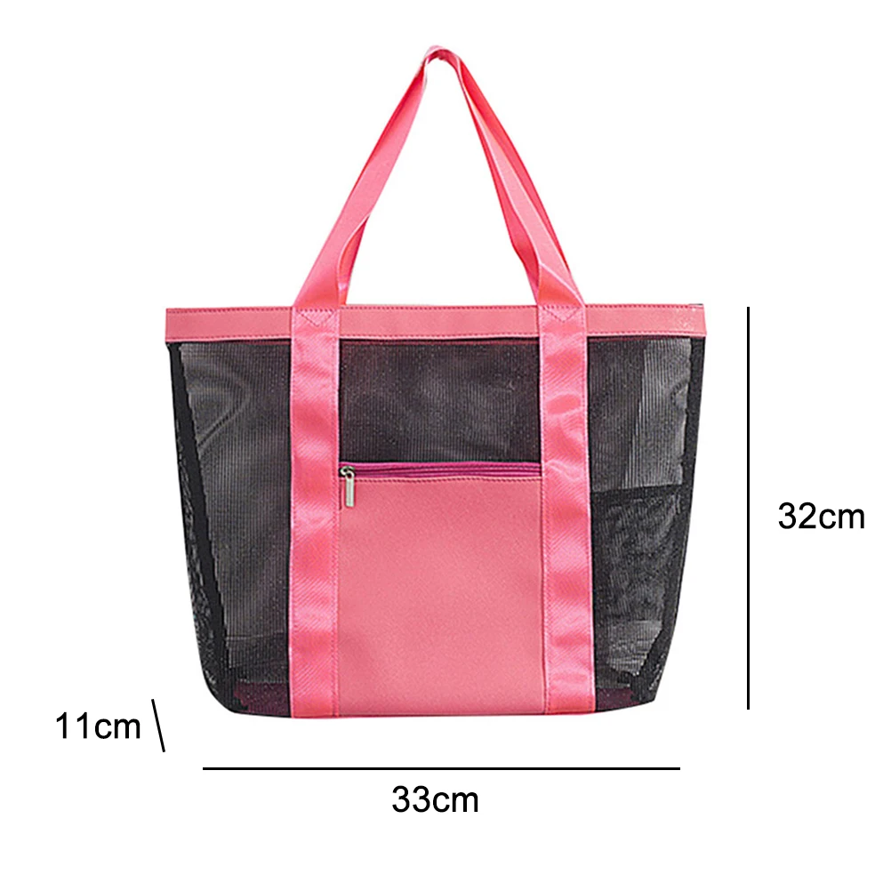 

Fashion Mesh Beach Bag Summer Swimming Handbag Large Picnic Multifunctional Tote Bag Picnic Swimming Travel Rucksack Handbags
