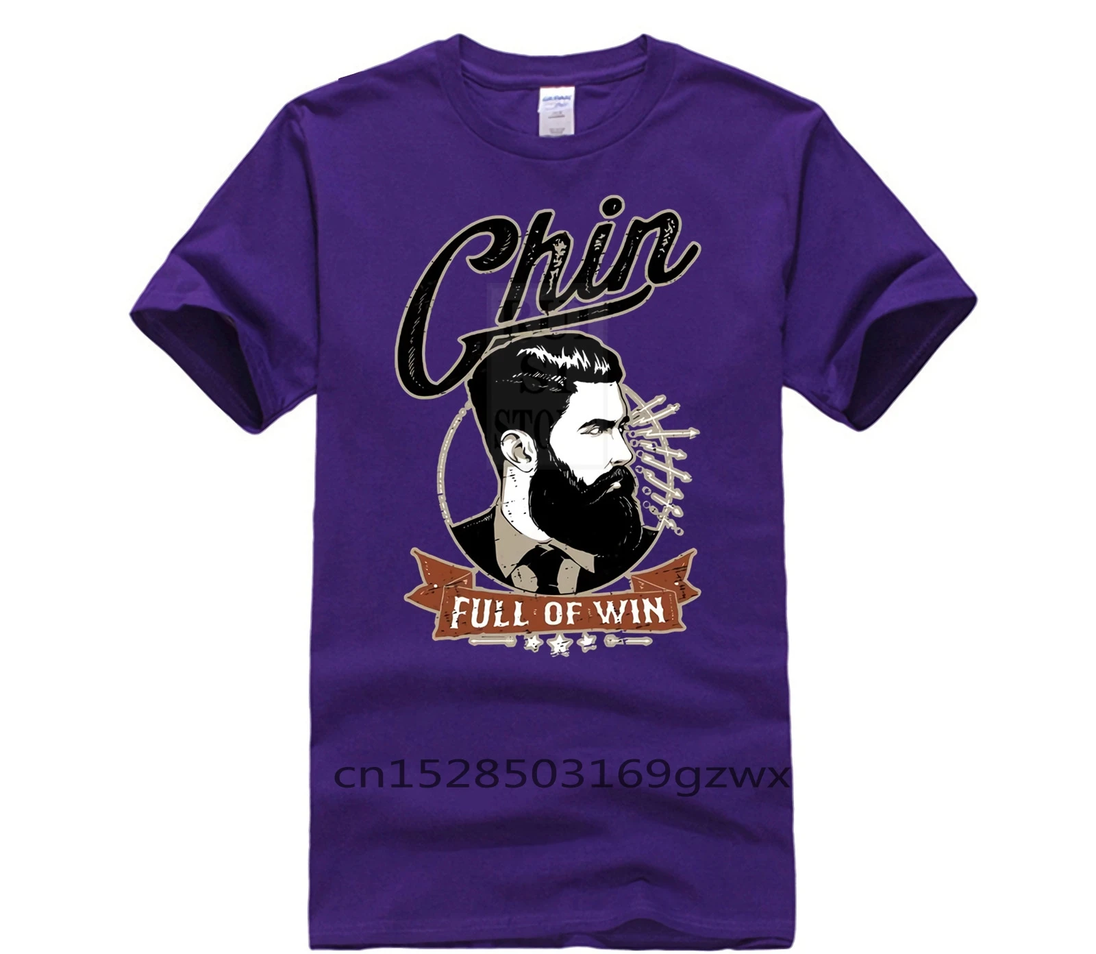 

Men's Print Casual 100% Cotton T Shirt full of win Popular BLACK for mans fashion summer tshirt