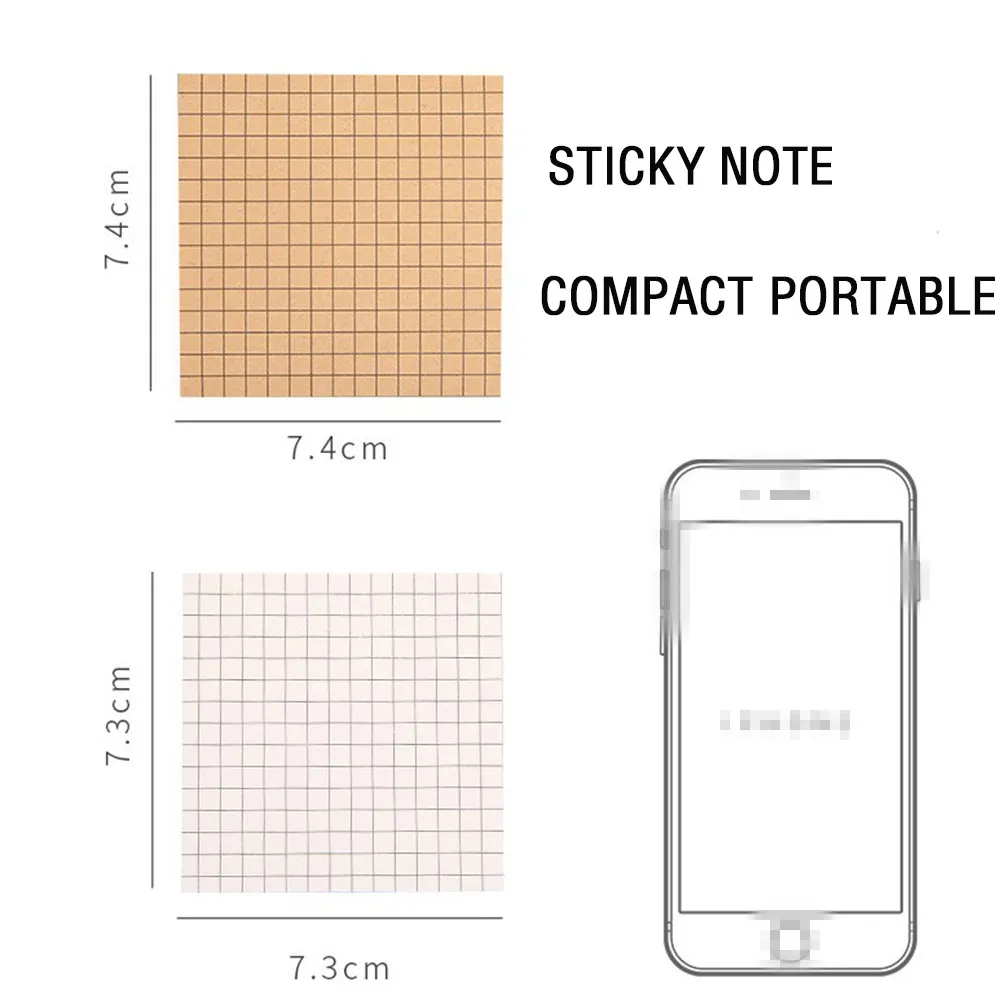 

Blank Horizontal Grid Memo Pads Simple Scrapbook Sticker School Supplies Post Sticky Notes Office Stationery New Arrival