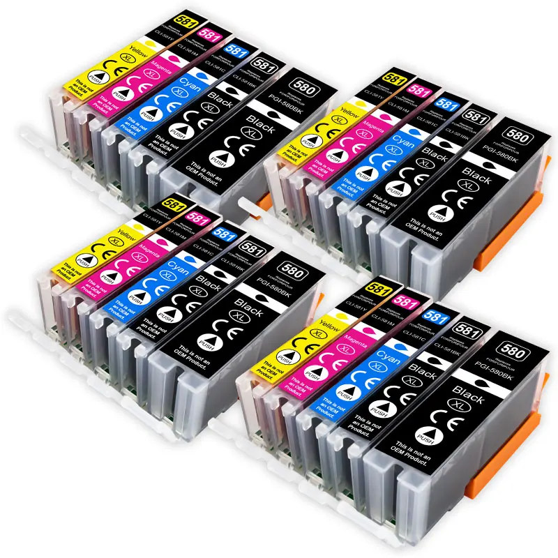 

20 Pcs Compatible for Canon PGI-580 CLI-581 PGI 580XL CLI 580XL Ink Cartridge Pixma TS8150 TS8151 TS8152 TS8250 TS8251 TS8252