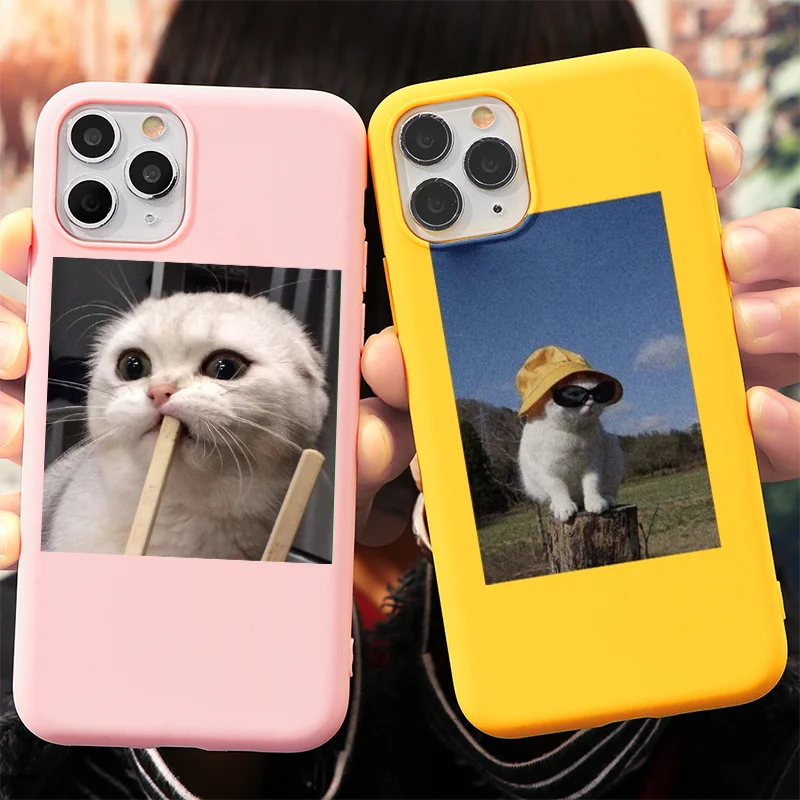 Чехол с милым котом для iPhone 12 mini 11 Pro 13 12pro XS X XR Max SE 2020 красивый чехол ярких цветов 7 8