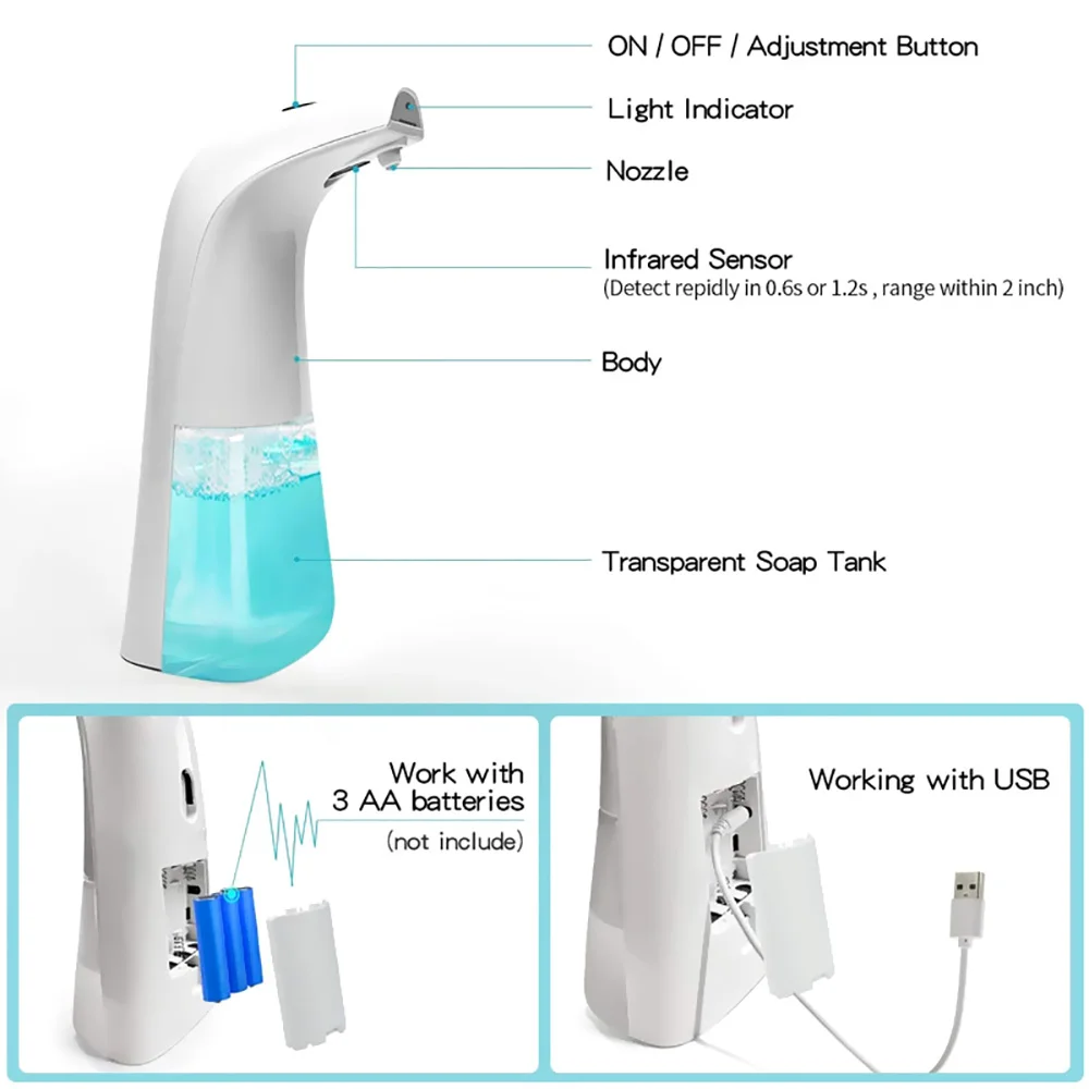 300 мл автоматический диспенсер для жидкого мыла умный сенсор из АБС пластика