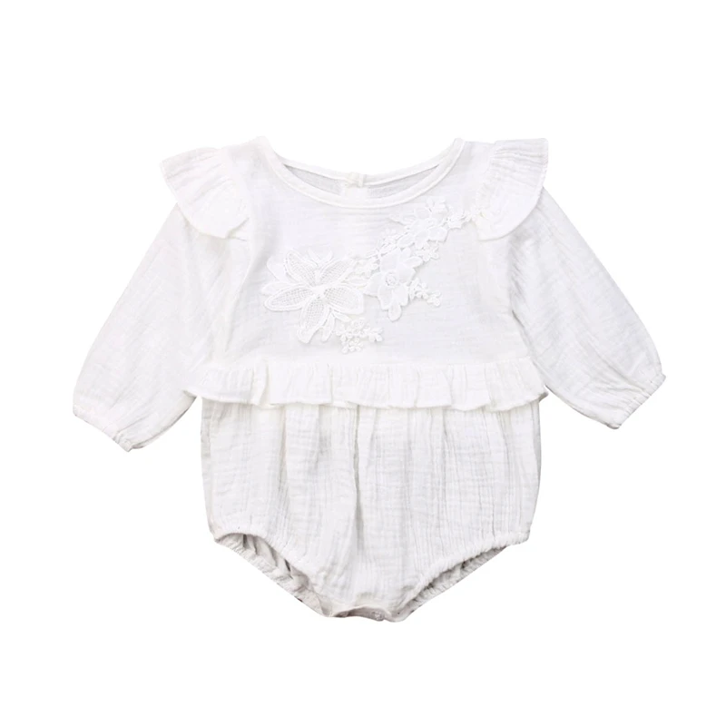 Одежда для новорожденных девочек комбинезон с длинными рукавами хлопковое и