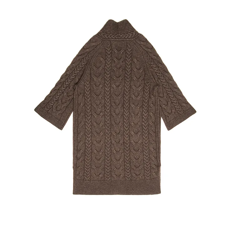 Pull femme nouveaute2019осенне-зимний женский свободный джемпер большого размера, толстый теплый вязаный кардиган, скрученный кашемировый длинный свитер из яка