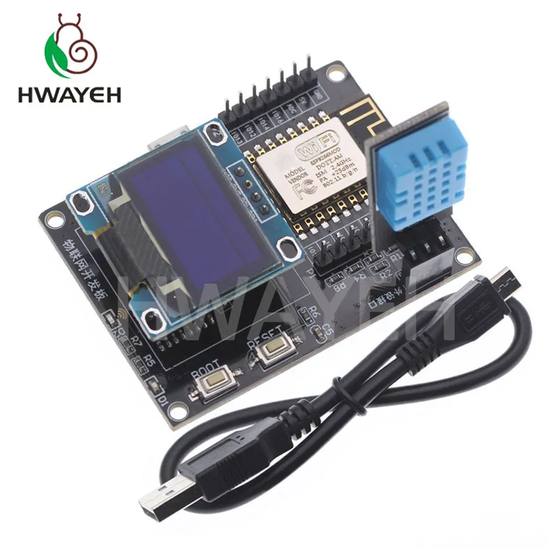 Макетная плата ESP8266 IoT + датчик влажности DHT11 органический светодиодный дисплей 0 96