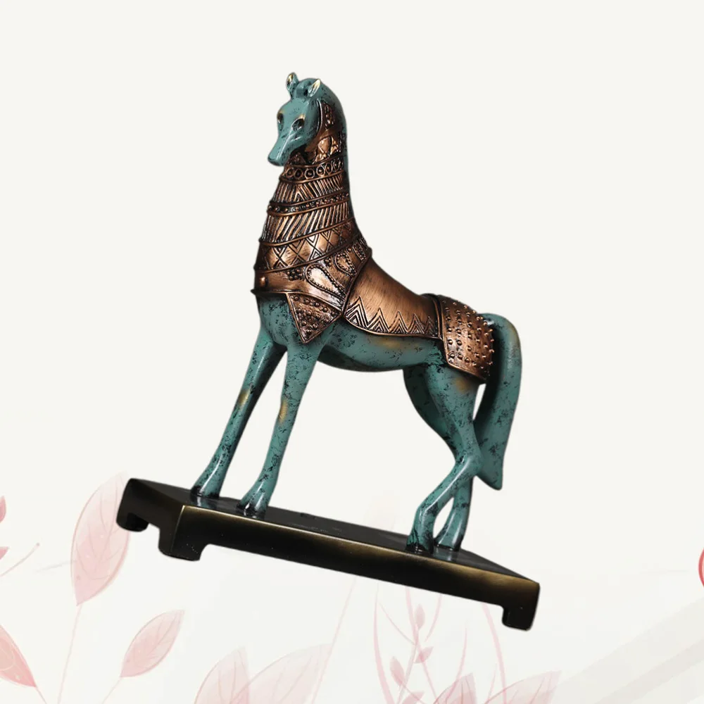 

1PC War Horse Desktop Adornments Imitation Bronze War Horse Ornament Chinese Style War Horse Decor Retro War Horse Ornament Resi