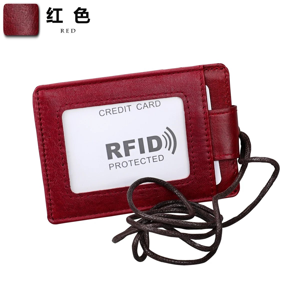 Red Чехол для карт роскошный бизнес ID/бейдж держатель чехол ремешок кошелек с шейным ремешком название группы бирка шнурок для пропуска грудной бейджик пропуск - Цвет: Red