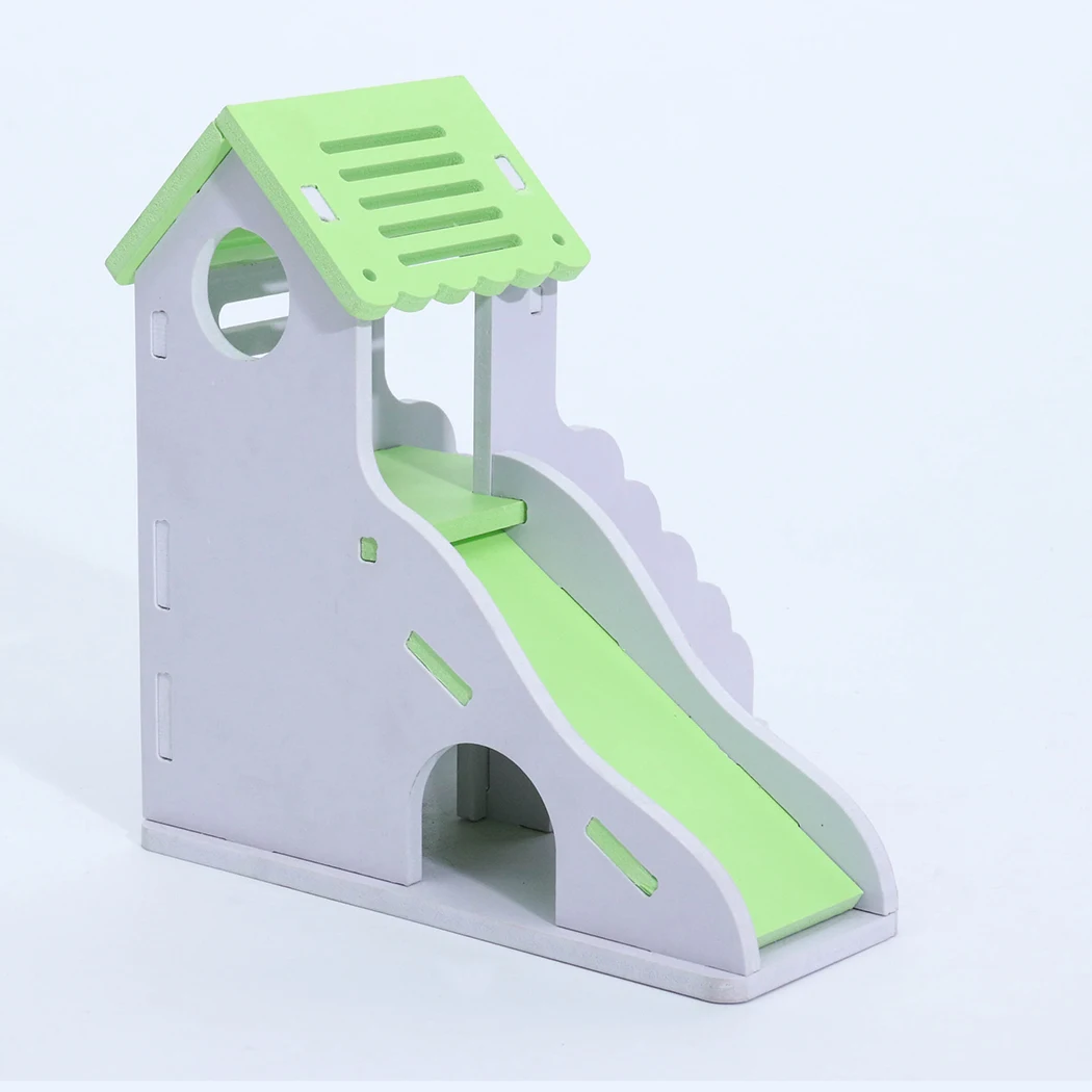 

1pcs Wood Plastic Board Hamster Hideout House Non-Toxic Double Layer Hamster House Small Pet Hideout pet supplies