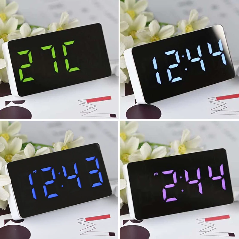 

Display Alarm Clock Home Decoration Modern Plastic Portable Multifunction