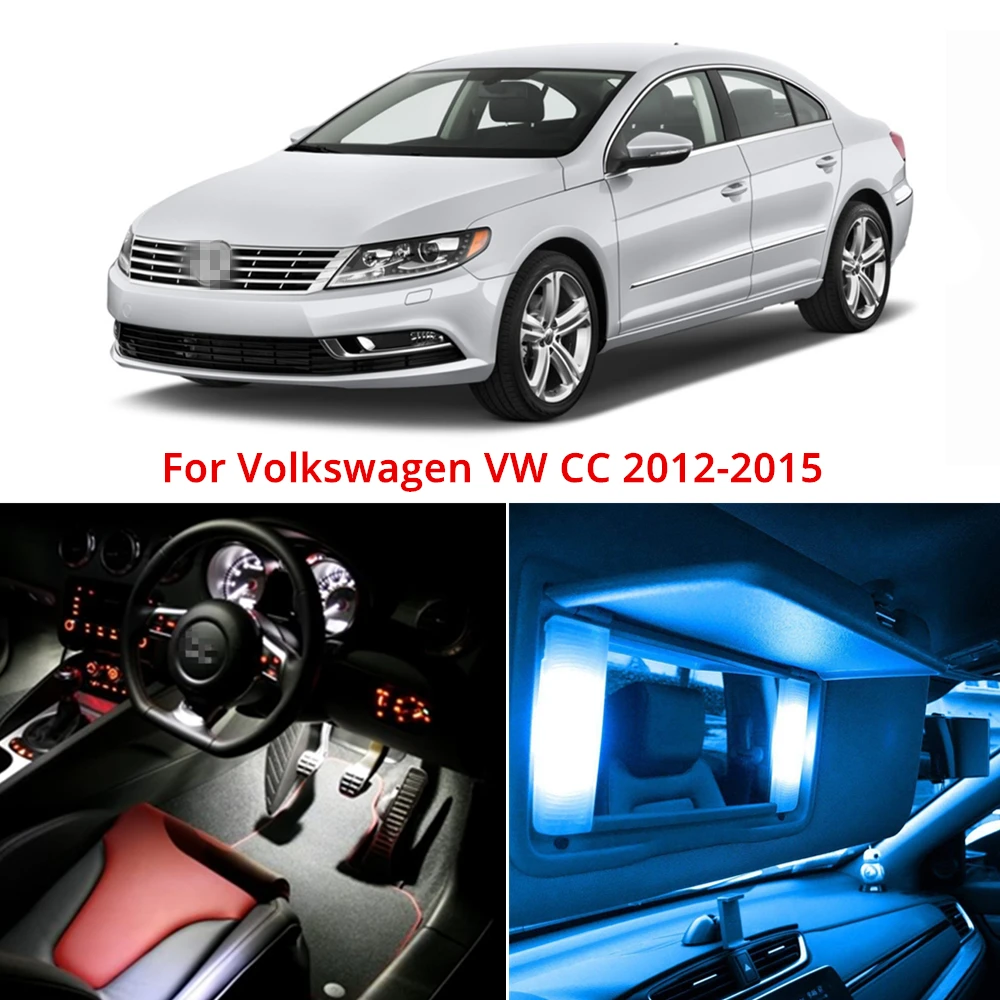 

WLJH 11X безошибочный Canbus Vanity Dome Trunk светильник, комплект для Volkswagen VW CC внутренний светодиодный светильник посылка 2012-2015