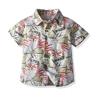 fashion summer baby boys shirt short sleeve boy shirt floral print boy shirts for children tops kids clothes