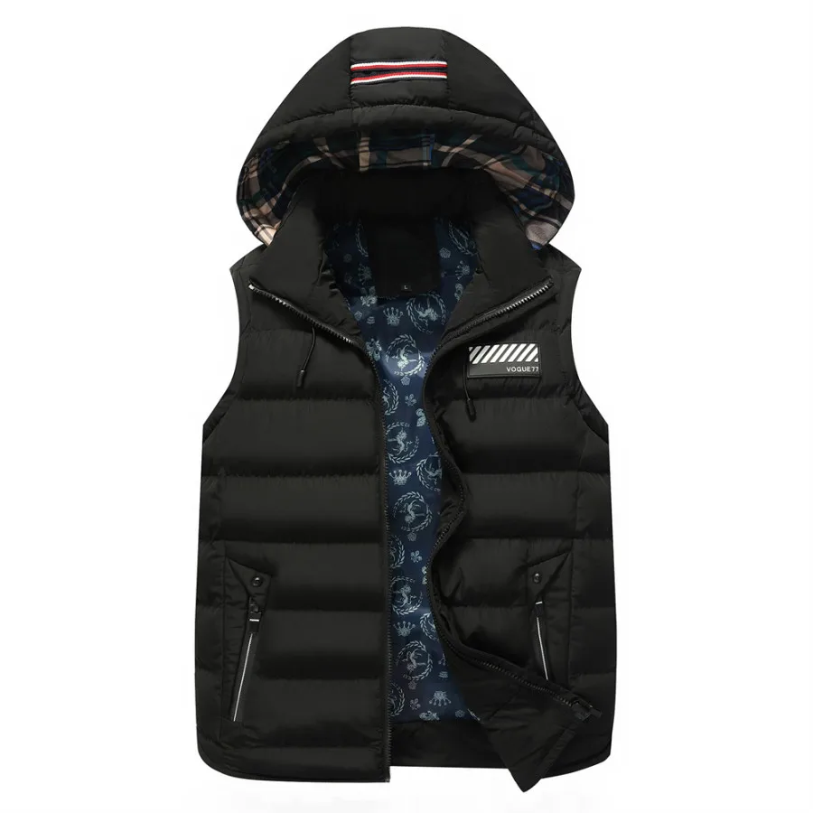 Мужской жилет с капюшоном размеры M 3XL на молнии мужские повседневные жилеты