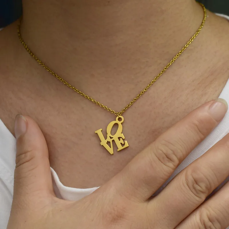 Ожерелье женское с надписью Love в европейском и американском стиле - купить по