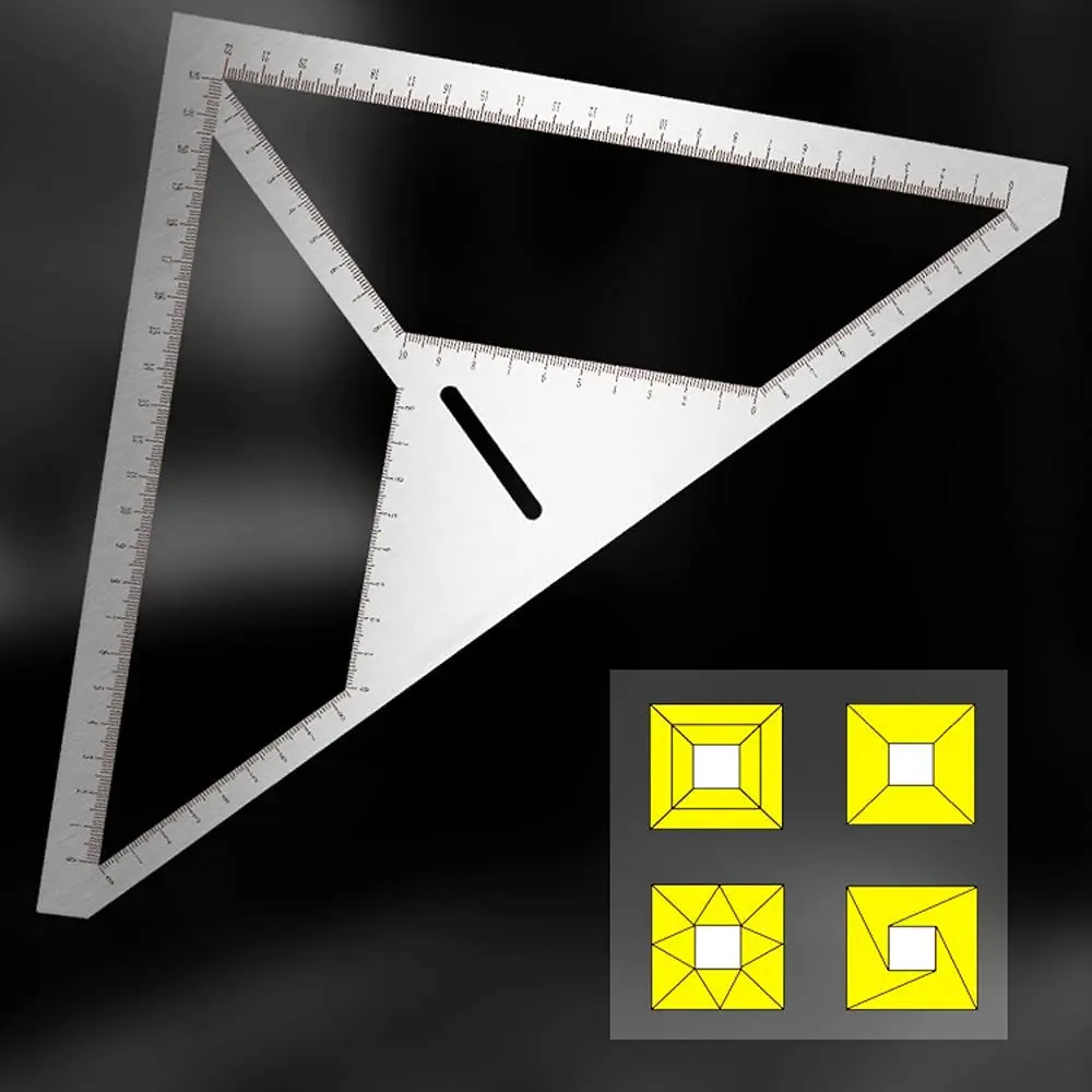 

1pc Tile Triangle Ruler Stainless Steel 250x335x1.6mm Bricklayer Bathroom Measuring Tool Floor Drain Ruler Tile Triangle Ruler