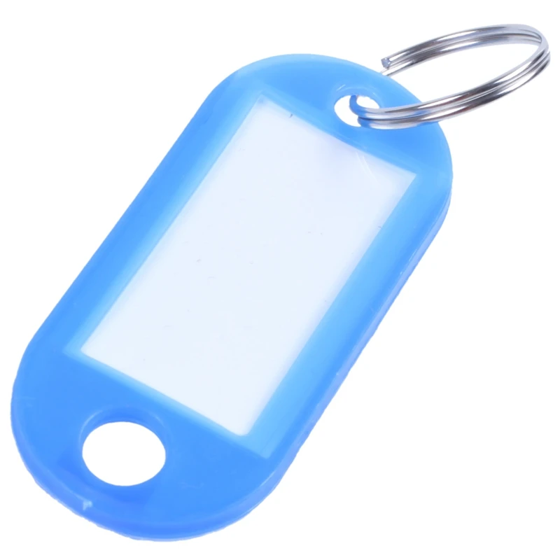 

20 Pcs Key ID Label Tags Split Ring Keyring Keychain Blue