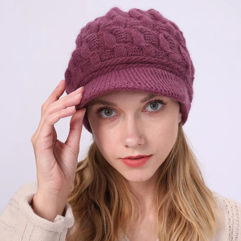 Winter Hats for Woman Hip Hop Knitted Hat Women's Warm  Cap Crochet Ski Beanie Hat Female Soft   Beanies