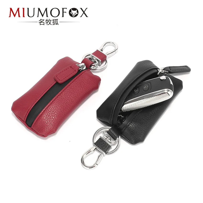 

2019 Fashion Car Key Bag Wallet Men Keys Holder Case Bag Unisex Small Purse Car Key Holders Genuine Leather Wallets Mini Purses