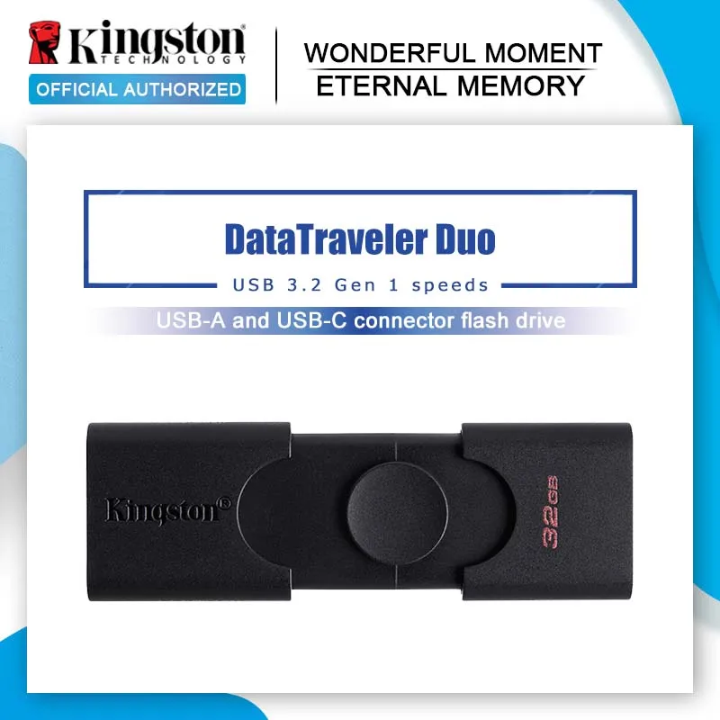 Новый USB флеш накопитель Kingston 3 2 Gen 1 32 Гб 64 ГБ DataTraveler Duo Флешка диск Type A и C флэш DTDE|USB