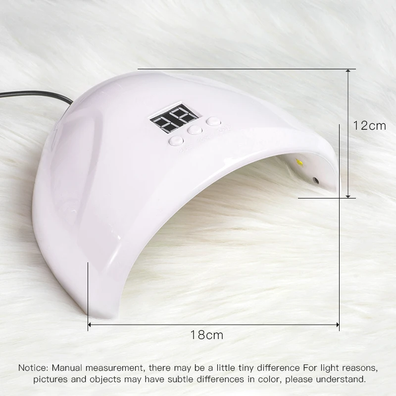 

MEET ACROSS UV Lamp For Manicure LED Nail Dryer Lamp White Light Nails Gels Nail Design Machine with Timer Button Nail Art Tools