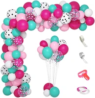 141 pcs of pink red blue black and white polka dot confetti balloon garland arch set party anniversary girl birthday decoration
